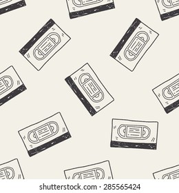 vhs doodle seamless pattern background