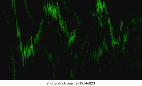 Efecto de pantalla de fallo de VHS. Fondo digital verde