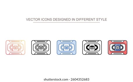 Vhs icon design with white background stock illustration