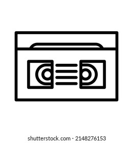 Vhs Icon. Line Art Style Design Isolated On White Background