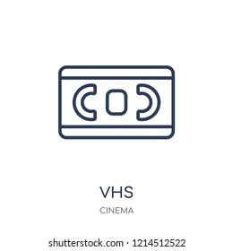 Vhs icon. Vhs linear symbol design from Cinema collection. Simple outline element vector illustration on white background.