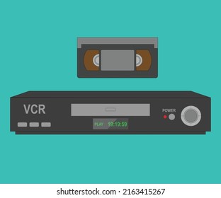 VHS Player with VHS Cassette