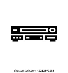 vhs player retro gadget glyph icon vector. vhs player retro gadget sign. isolated symbol illustration