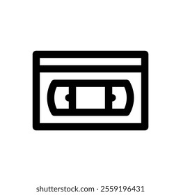 VHS tape. Editable stroke vector icon.