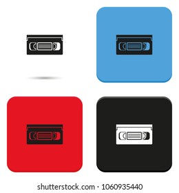 VHS tape flat vector icon. Retro VHS cassette illustration.