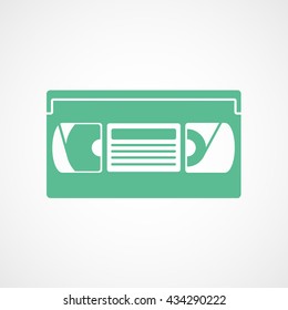 VHS Tape Green Icon On White Background