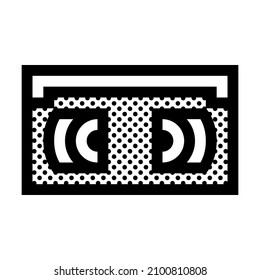 VHS Tape. Icon Filled With Dots.