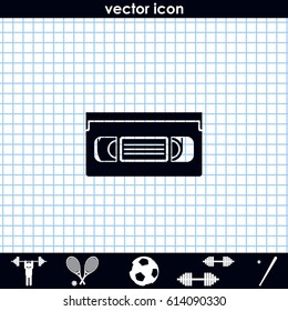 VHS tape icon. Retro VHS cassette illustration.