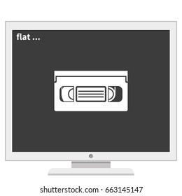 VHS tape icon. Retro VHS cassette illustration.