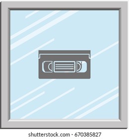 VHS tape icon. Retro VHS cassette illustration.