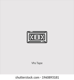 vhs tape icon vector icon.Editable stroke.linear style sign for use web design and mobile apps,logo.Symbol illustration.Pixel vector graphics - Vector