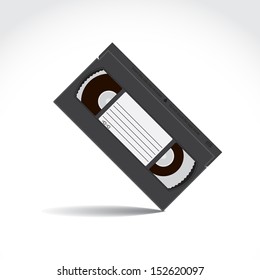 VHS tape, vintage recordable medium - illustration
