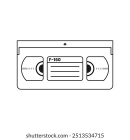 VHS Video Cassette outline icon vector illustration. The best 90s nostalgic items. Editable graphic resources for many purposes.