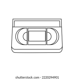 VHS videocassette line icon vector videotape cassette