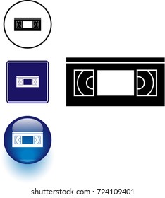 vhs videotape symbol sign and button