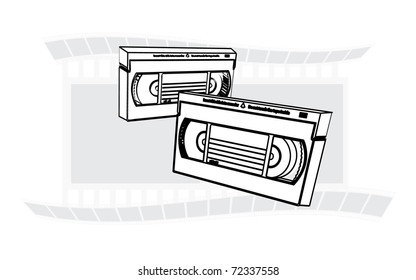 VHS videotapes recordable cassette illustration