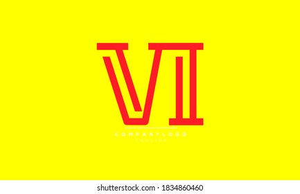VI abstract initials monogram letter text alphabet logo design