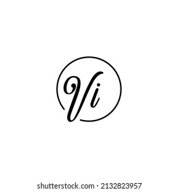 VI circle feminine concept initial logo best for beauty and fashion