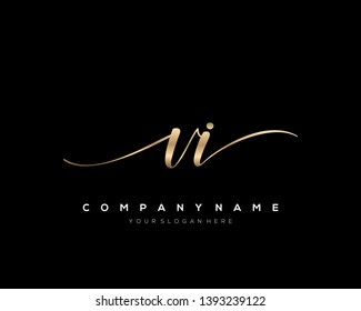 VI handwriting initial  logo vector