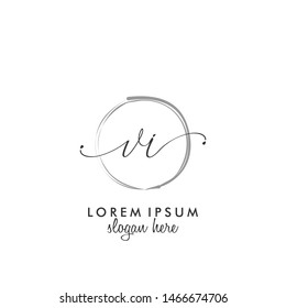 VI Initial Beauty Monogram Logo Vector