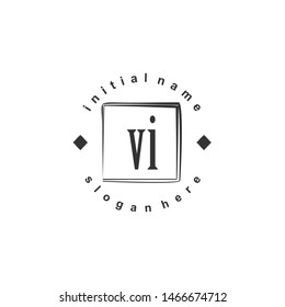 VI Initial Beauty Monogram Logo Vector