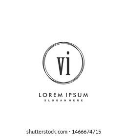 VI Initial Beauty Monogram Logo Vector