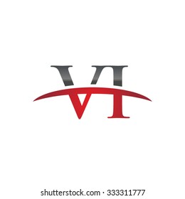 VI initial company red swoosh logo