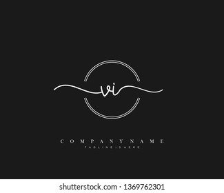 VI initial handwriting logo template vector