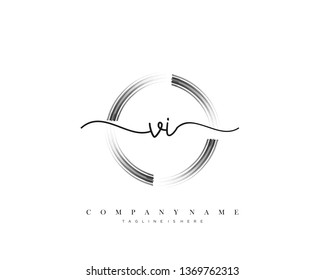 VI initial handwriting logo template vector