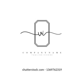 VI initial handwriting logo template vector