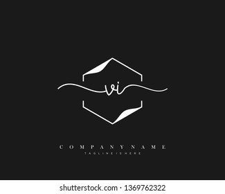VI initial handwriting logo template vector