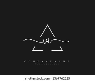 VI initial handwriting logo template vector