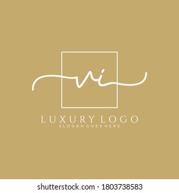 VI Initial handwriting logo template vector