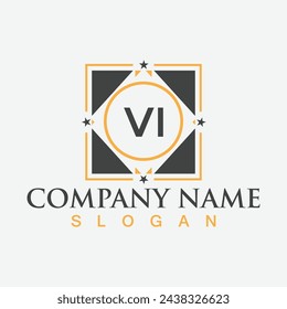 VI initial letter logo design for company branding or business