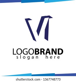 VI Initial Letter logo in negative space vector template