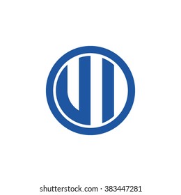VI initial letters circle business logo blue