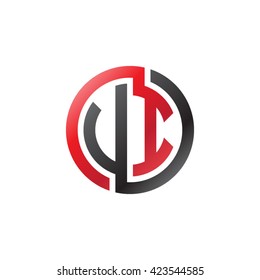 VI initial letters looping linked circle logo red black
