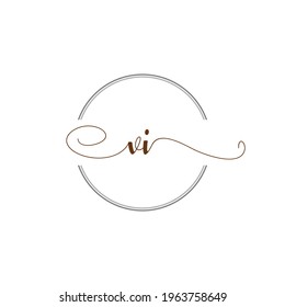 VI Initial Logo Handwriting template letter illustration
