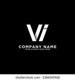 VI initial logo vector, initial brand name, clean and strong company logo design