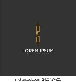 VI initial monogram business logo