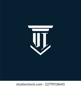 VI firma inicial de logotipo de monograma con diseño de hitos