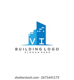 VI initial monogram logo real estate for building