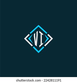 VI initial monogram logo with square style design