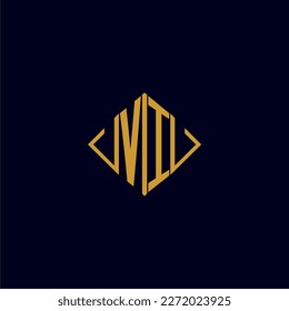 VI initial monogram square logo design ideas