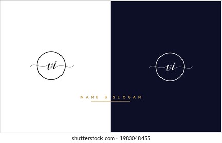 VI,IV Monogramm für abstrakte Buchstaben des Logos