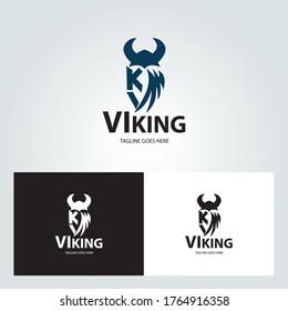 Plantilla de diseño del logotipo de Vi King. ilustración vectorial