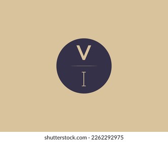 VI letter modern elegant logo design vector images