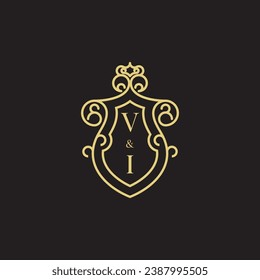 VI line vintage initial logo in high quality professional design that will print well across any print media