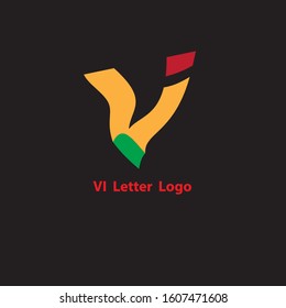 Vi logo design vector file for all various color