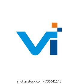 VI logo initial letter design template vector